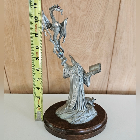 Perth Pewter Spell Of The Dragon By Ray Lamb 1986 LE 09 1509/2500 Wizard Statue - Picture 9 of 11